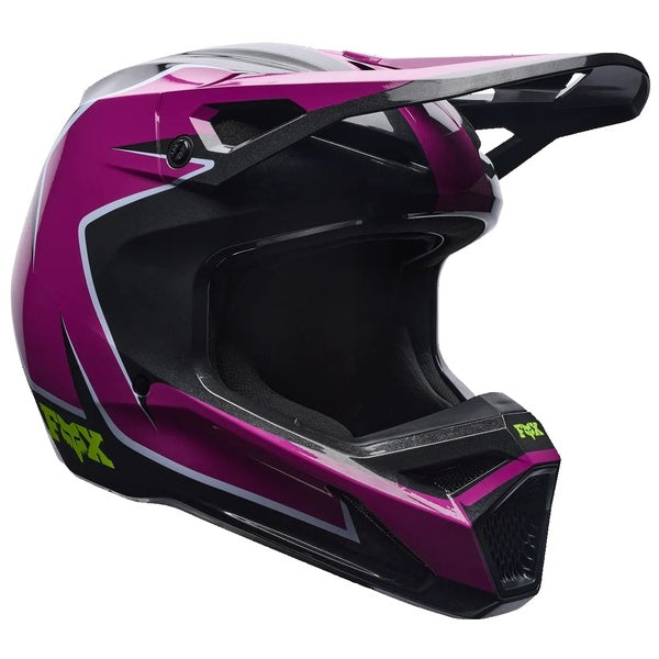 Casque de Motocross V1 Raid Junior Mauve incliné de face