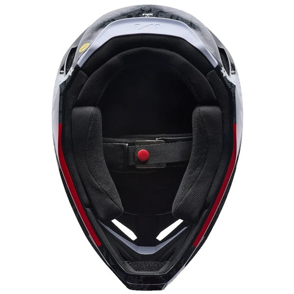 Casque de Motocross V1 Abyss Noir/Gris/Rouge de dessous