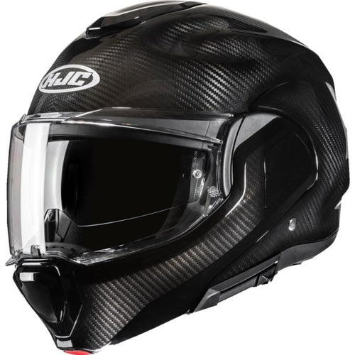 Casque Modulaire de Moto F100 Carbon Solid Noir incliné de droite