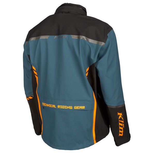 Veste de Moto Enduro S4 Bleu Orange, Dos