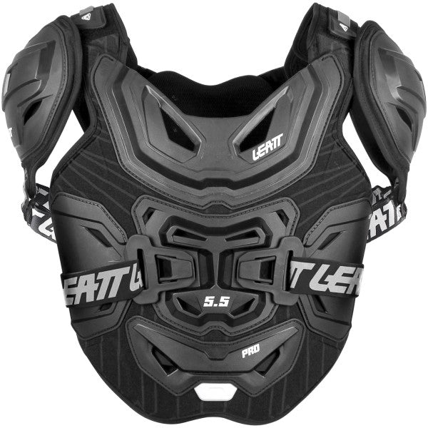 Plastron de Motocross 5.5 Pro Noir de face