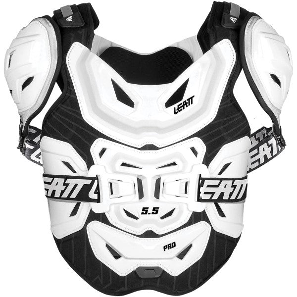 Plastron de Motocross 5.5 Pro Blanc de face