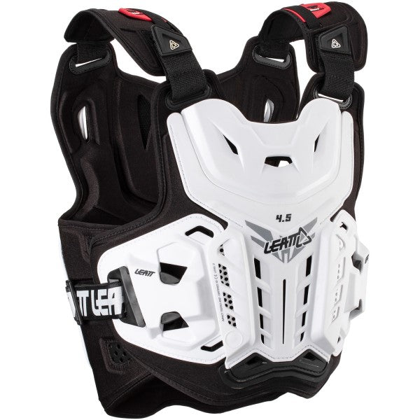 Plastron de Motocross 4.5 Blanc incliné de gauche