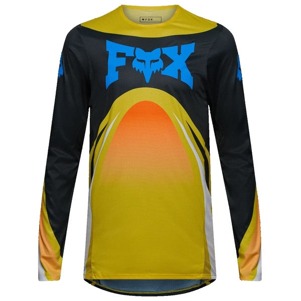 Chandail de Motocross Flexair Arc Jaune/Bleu de face