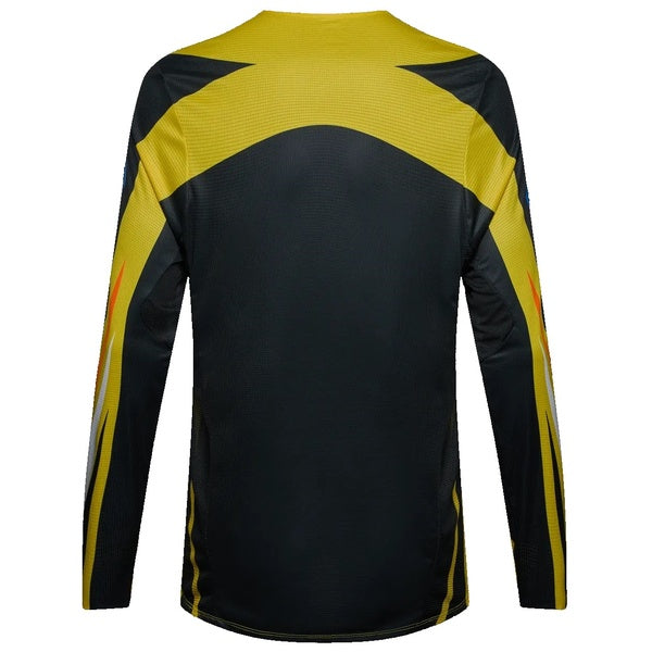 Chandail de Motocross Flexair Arc Jaune/Bleu de dos