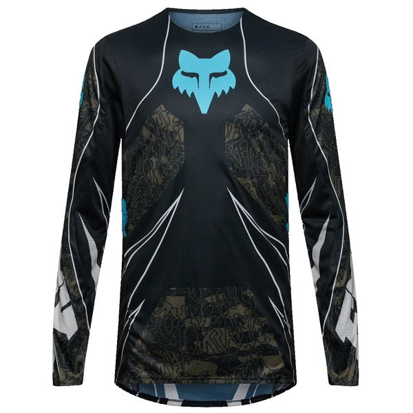 Chandail de Motocross Flexair Apex Noir/Bleu/Blanc de face