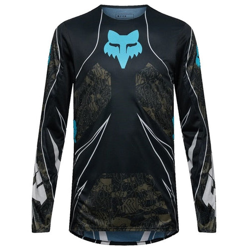 Chandail de Motocross Flexair Apex Noir/Bleu/Blanc de face