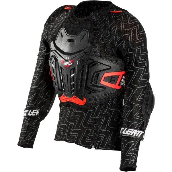 Chandail de Protection de Motocross 4.5 Junior Noir/Rouge incliné de face