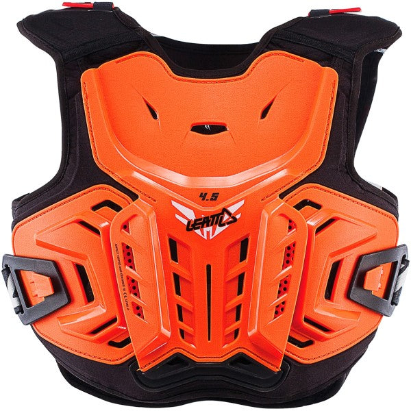 Plastron de Motocross 4.5 Junior Noir/Orange de face