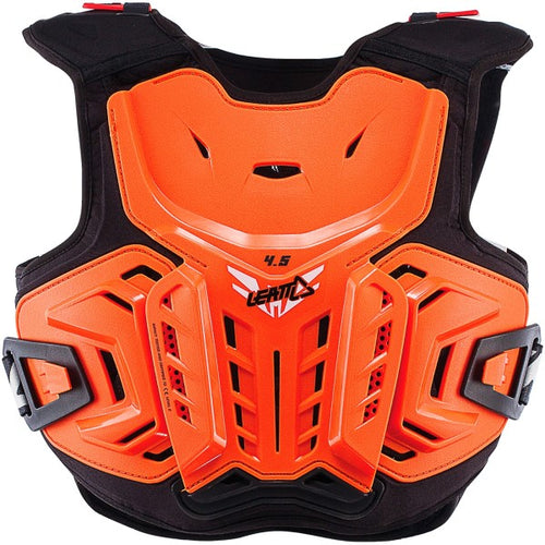 Plastron de Motocross 4.5 Junior Noir/Orange de face