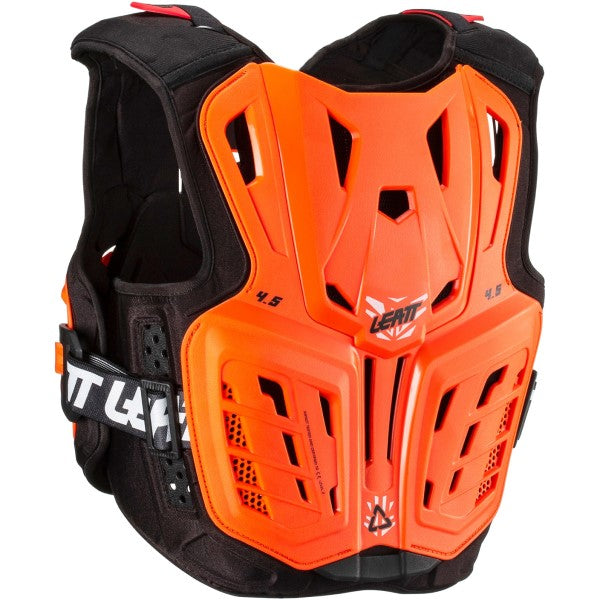 Plastron de Motocross 4.5 Junior Noir/Orange incliné de dos