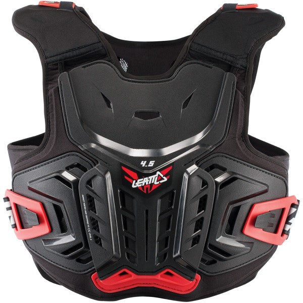 Plastron de Motocross 4.5 Junior Noir/Rouge de face