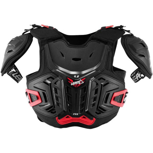 Plastron de Motocross 4.5 Pro Junior Noir/Rouge de face