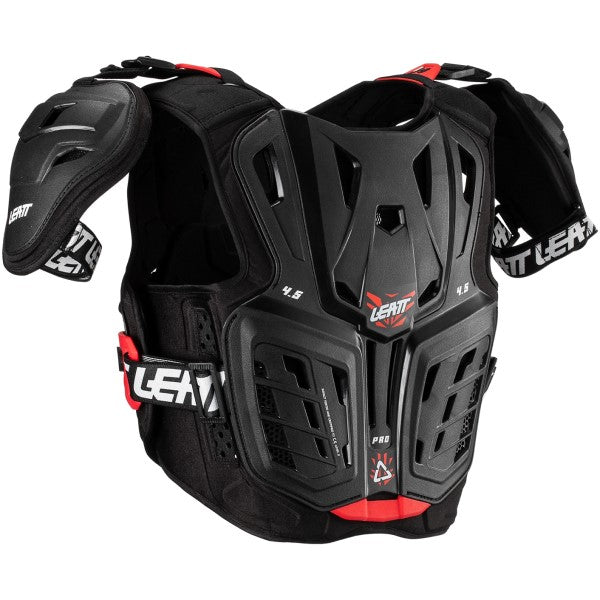 Plastron de Motocross 4.5 Pro Junior Noir/Rouge incliné de dos