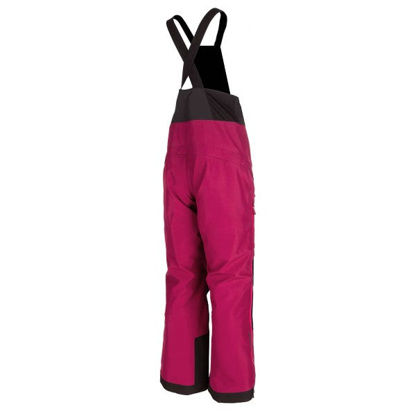 Pantalon de Motoneige Alpine BIB non Isolé Rose Noir, Dos