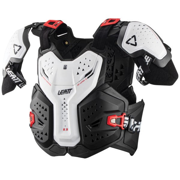 Plastron de Motocross 6.5 Pro | Noir et Blanc, de face