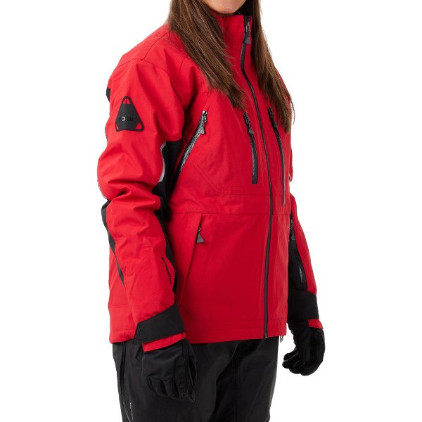 Manteau de Motoneige Iter V2 3 en 1 - Liquidation Rouge Essayage Femme incliné de face