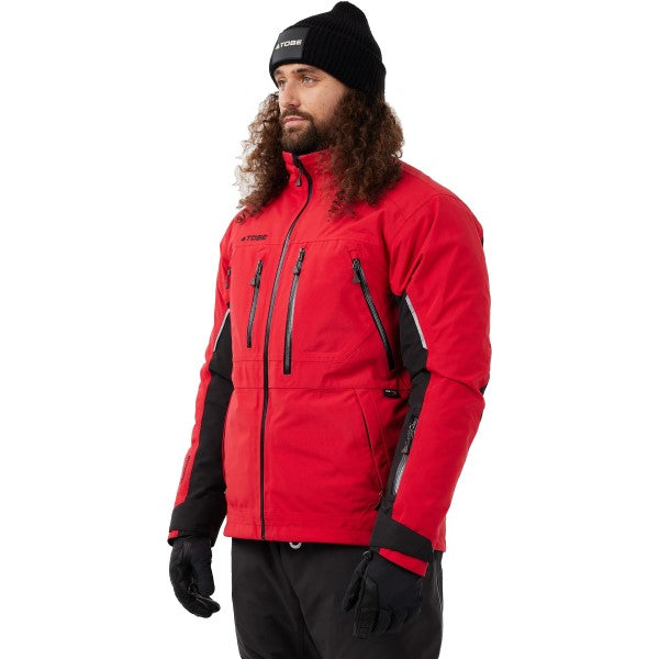 Manteau de Motoneige Iter V2 3 en 1 - Liquidation Rouge Essayage Homme incliné de face