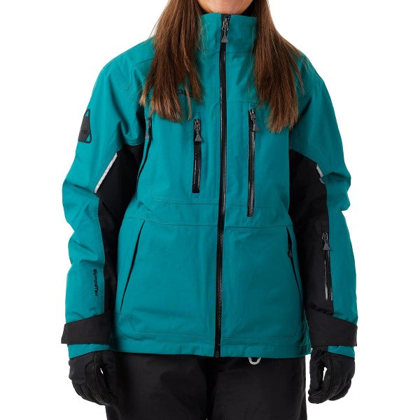 Manteau de Motoneige Iter V2 3 en 1 - Liquidation Turquoise Essayage Femme de face