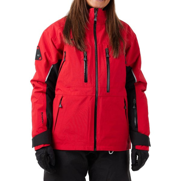 Manteau de Motoneige Iter V2 3 en 1 - Liquidation Rouge Essayage Femme de face