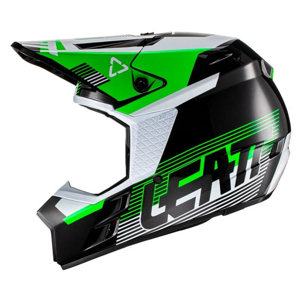 Casque de Motocross Leatt 3.5 Junior Noir/Vert Gauche