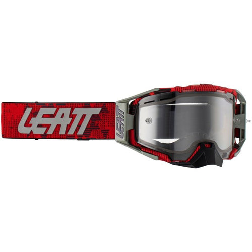 Lunette de Motocross Velocity 6.5 Enduro Rouge/Gris de face