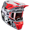 Casque de Motocross 8.5 avec Lunettes Gris/Rouge incliné de gauche