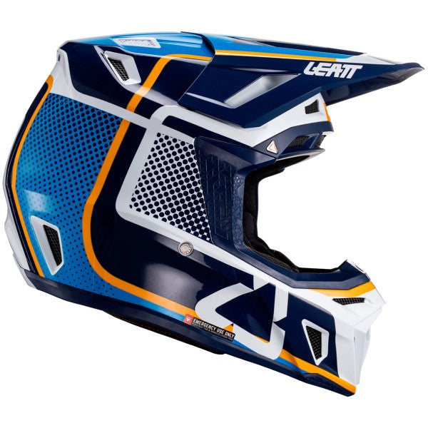 Casque de Motocross 8.5 avec Lunettes Bleu/Multicolore de gauche