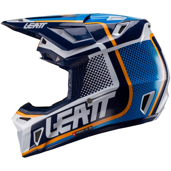 Casque de Motocross 8.5 avec Lunettes Bleu/Multicolore de droite