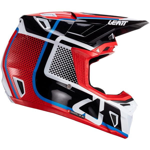 Casque de Motocross 8.5 avec Lunettes Noir/Blanc/Rouge de gauche