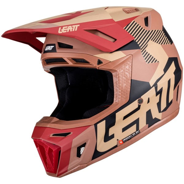 Casque de Motocross 8.5 avec Lunettes Bronze incliné de droite