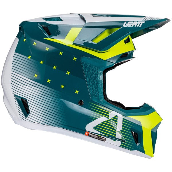 Casque de Motocross 7.5 V24 avec Lunettes Vert/Multicolore de gauche