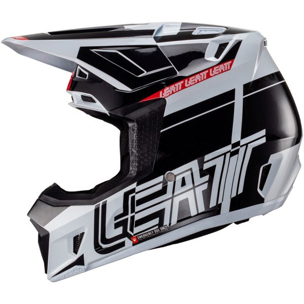 Casque de Motocross 7.5 V24 avec Lunettes Blanc/Noir de droite