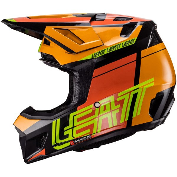 Casque de Motocross 7.5 V24 avec Lunettes Orange/Jaune de droite