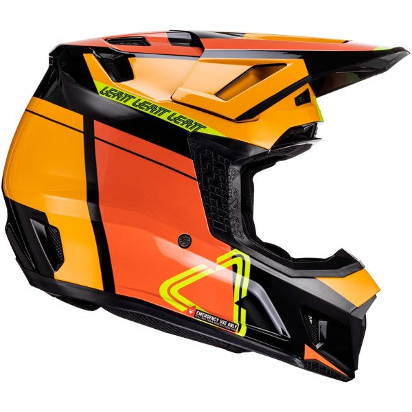 Casque de Motocross 7.5 V24 avec Lunettes Orange/Jaune de gauche