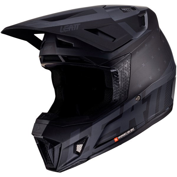 Casque de Motocross 7.5 V24 avec Lunettes Noir Mat incliné de droite