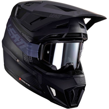 Casque de Motocross 7.5 V24 avec Lunettes Leatt Noir Mat incliné de gauche