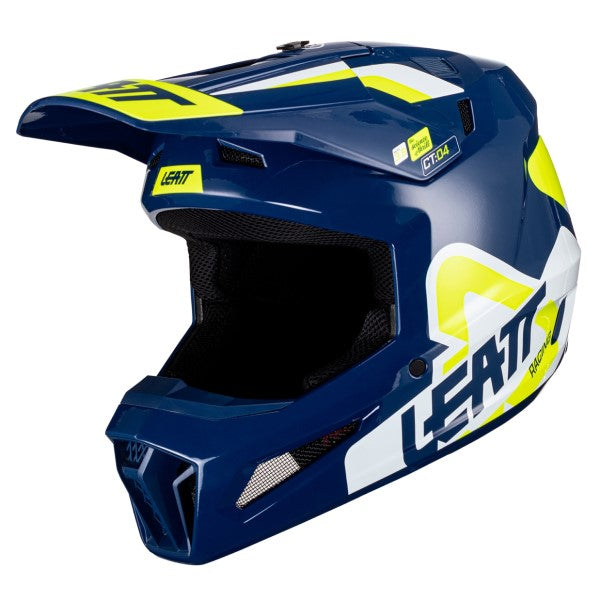 Casque de Motocross 3.5 V24 avec Lunettes Bleu/Jaune de droite