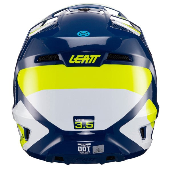 Casque de Motocross 3.5 V24 avec Lunettes Bleu/Jaune de dos