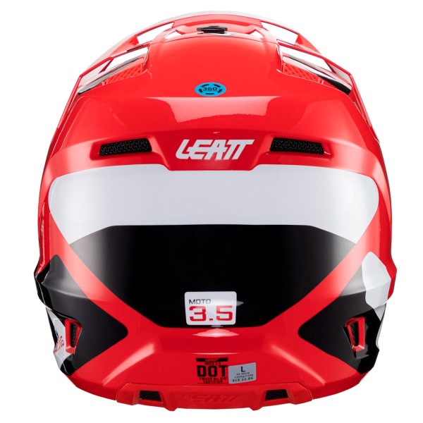 Casque de Motocross 3.5 V24 avec Lunettes Rouge/Noir de dos