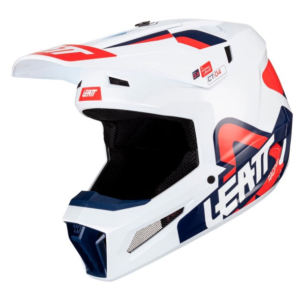 Casque de Motocross 3.5 V24 avec Lunettes Bleu/Blanc/Rouge de droite