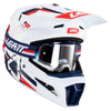 Casque de Motocross 3.5 V24 avec Lunettes Bleu/Blanc/Rouge de gauche