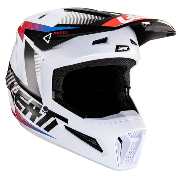 Casque de Motocross 2.5 V24 avec Lunettes Blanc/Noir de gauche