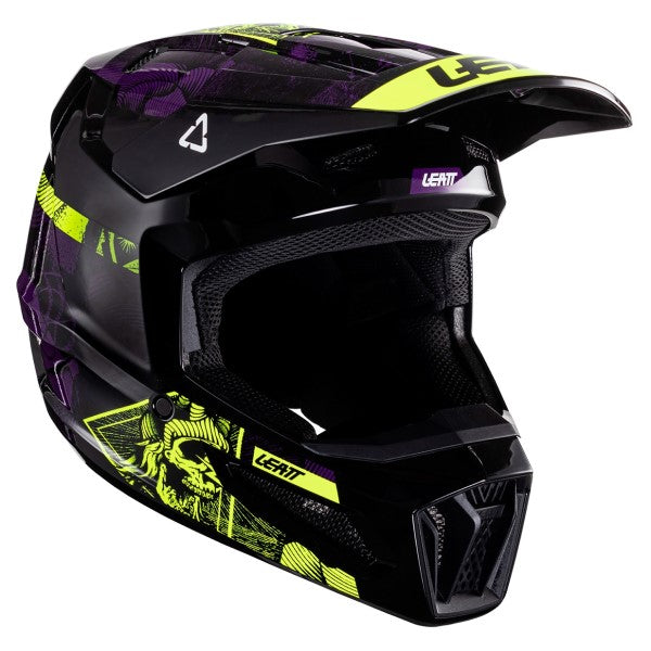 Casque de Motocross 2.5 V24 avec Lunettes Noir/Multicolore de gauche