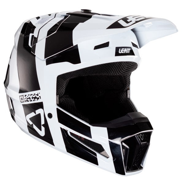 Casque de Motocross 3.5 V24 Junior Blanc/Noir de gauche