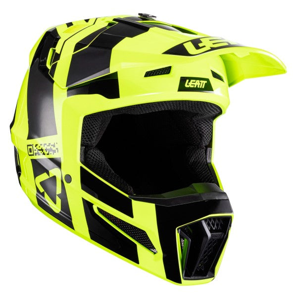 Casque de Motocross 3.5 V24 Junior Noir/Jaune de gauche