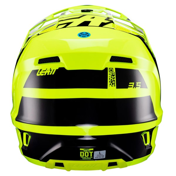 Casque de Motocross 3.5 V24 Junior Noir/Jaune de dos