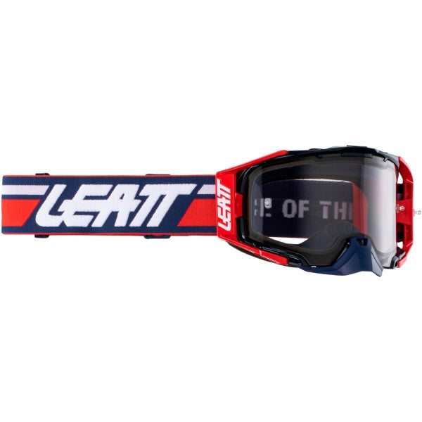 Lunette de Motocross Velocity 6.5 Bleu/Blanc/Rouge de face