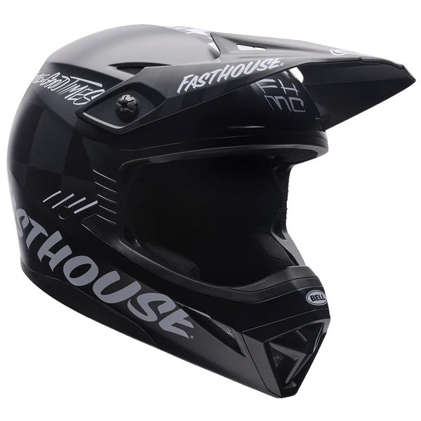Casque de Motocross MX-10 MIPS Noir Mat incliné de face