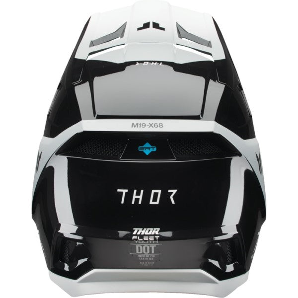 Casque de Motocross Fleet Storm Junior Noir/Blanc de dos